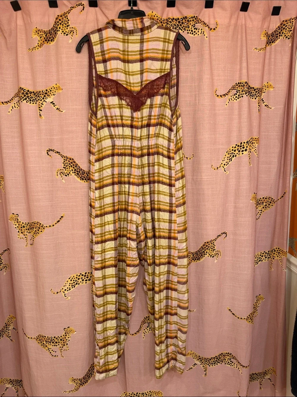 Free People Wrapped In Flannel Plaid Jumpsuit